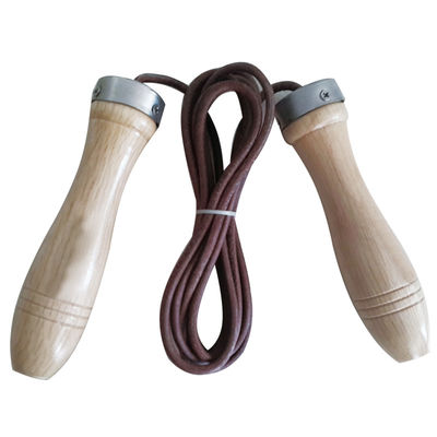 Fouettez la formation en bois de sports de corde à sauter de poignée de la corde de saut de gymnase de 45cm 14kg